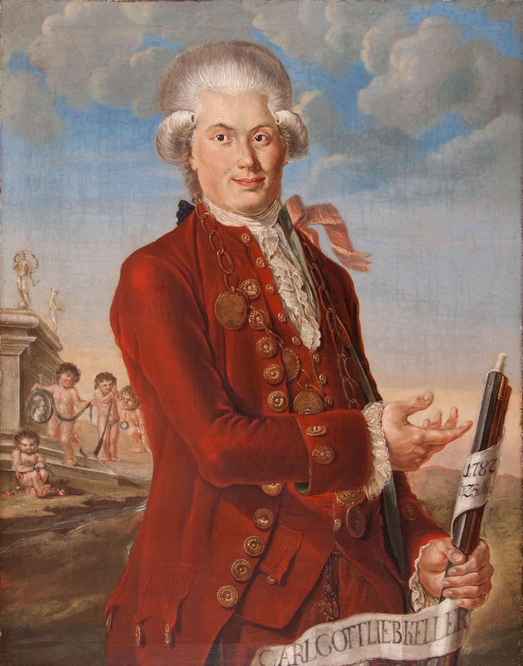 Portret króla kurkowego Carla Gottlieba Kellera