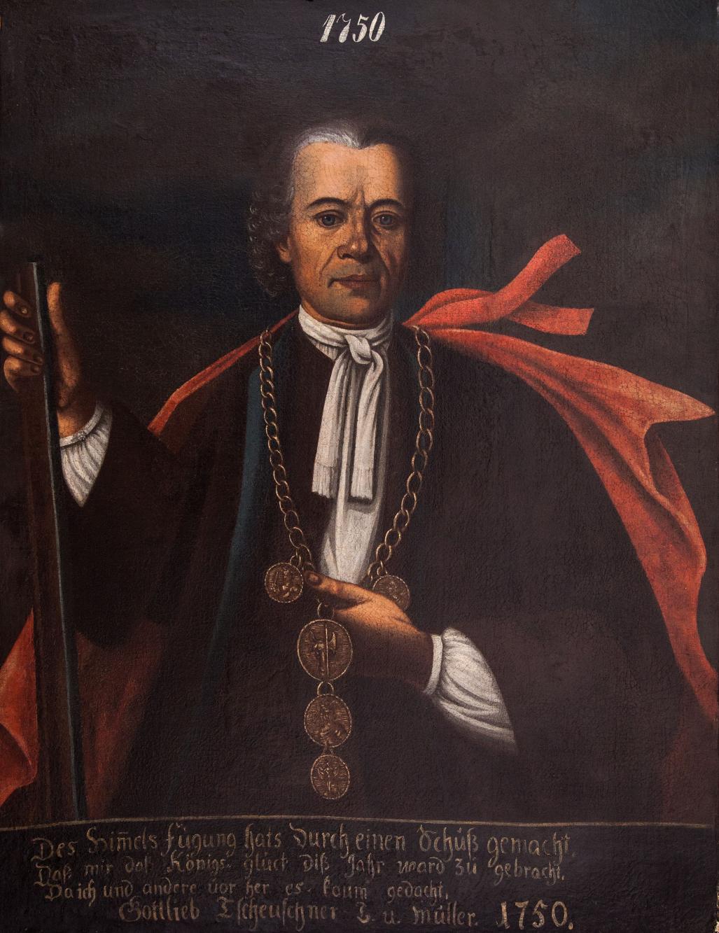 Portret króla kurkowego Gottlieba Tscheuschnera