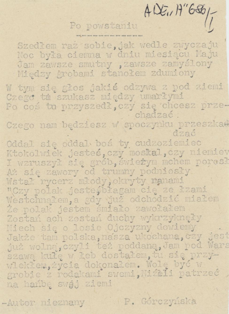 Po powstaniu