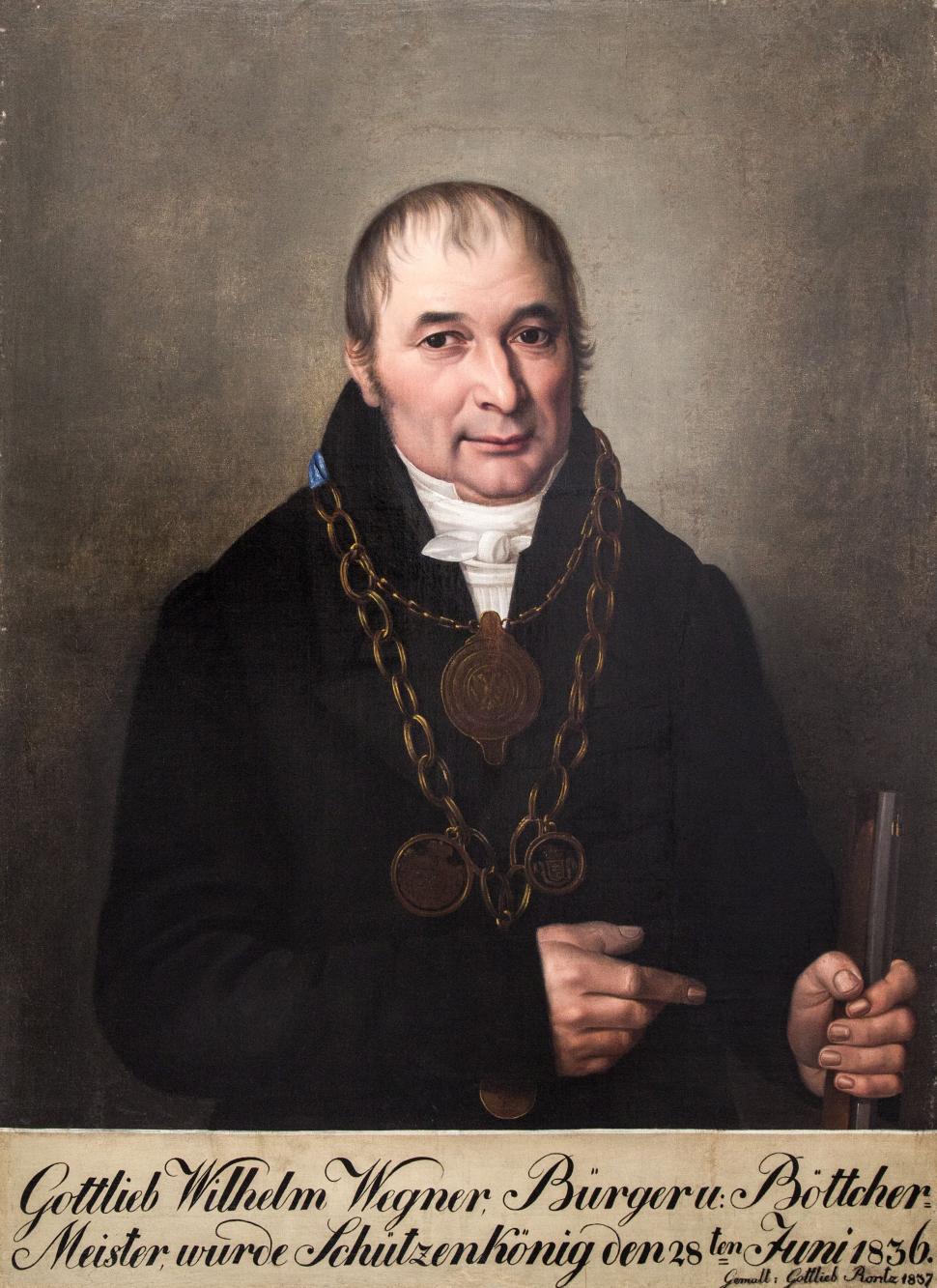 Portret króla kurkowego Gottlieba Wilhelma Wegnera