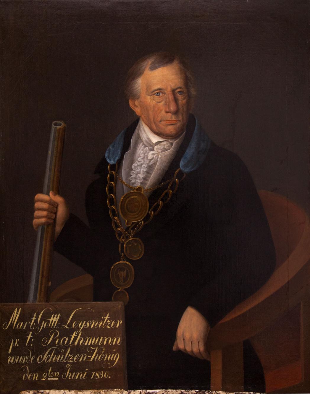 Portret króla kurkowego Martina Gottlieba Leysnitzera