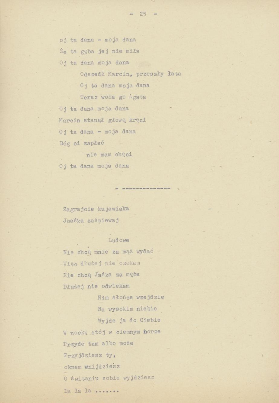 Śpiewy ludowe weselne na terenie miasta Kalisza i powiatu śpiewane dowcipy i przysłowia