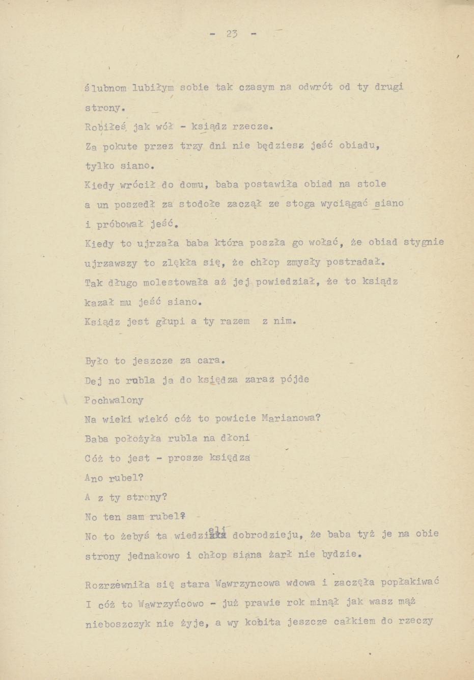 Śpiewy ludowe weselne na terenie miasta Kalisza i powiatu śpiewane dowcipy i przysłowia