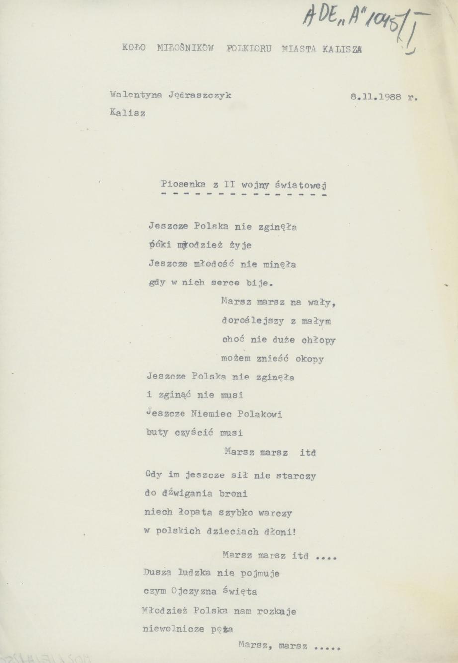 Piosenka z II wojny światowej