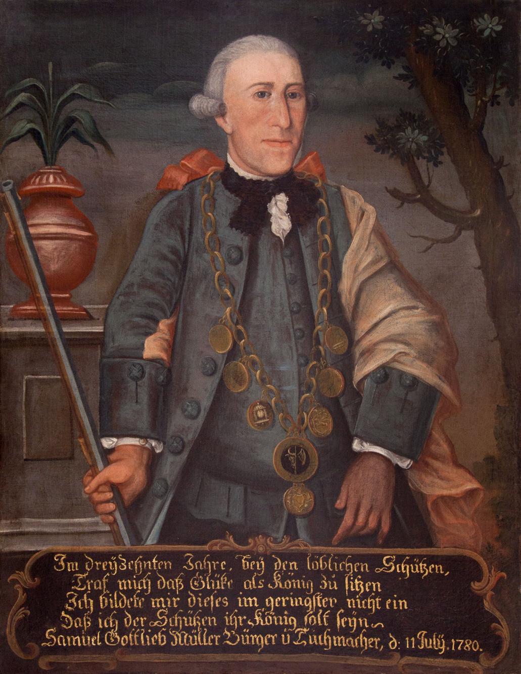 Portret króla kurkowego Samuela Gottlieba Müllera