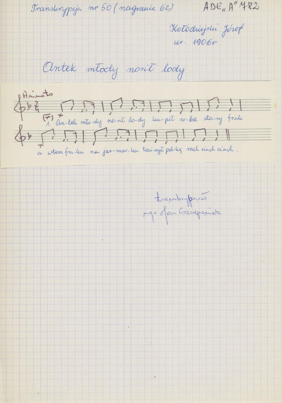 Antek młody nosił lody