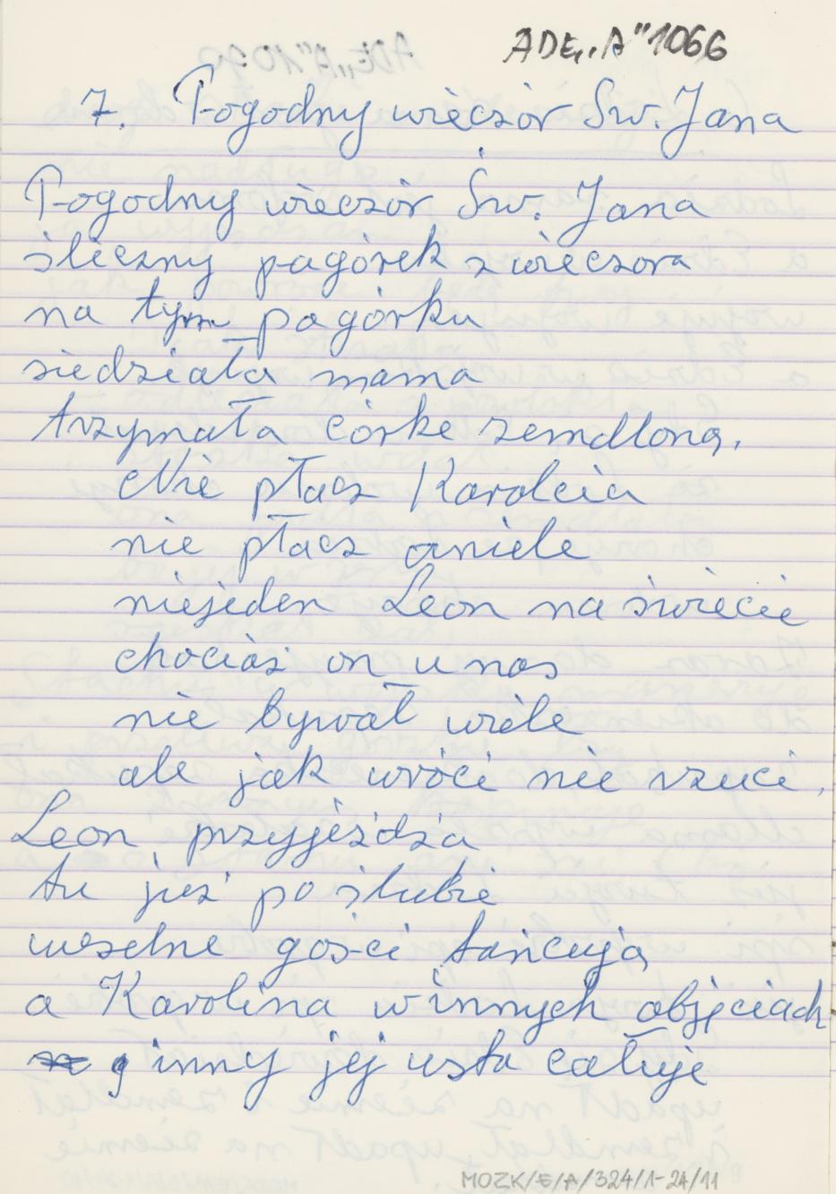 Zeszyt - Kaliskie przedwojenne piosenki, cz. I