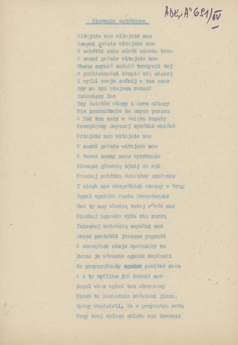 Dziś wielkie święto święcimy