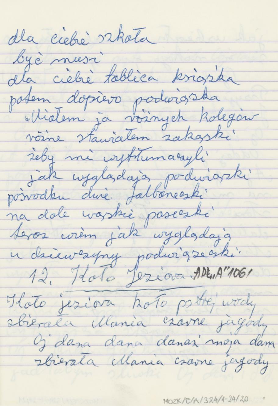 Zeszyt - Kaliskie przedwojenne piosenki, cz. II