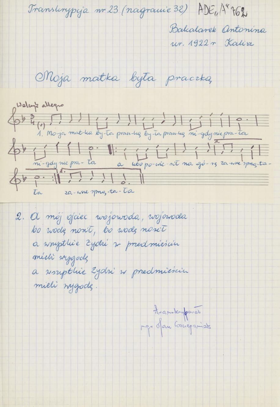 Moja matka była praczką