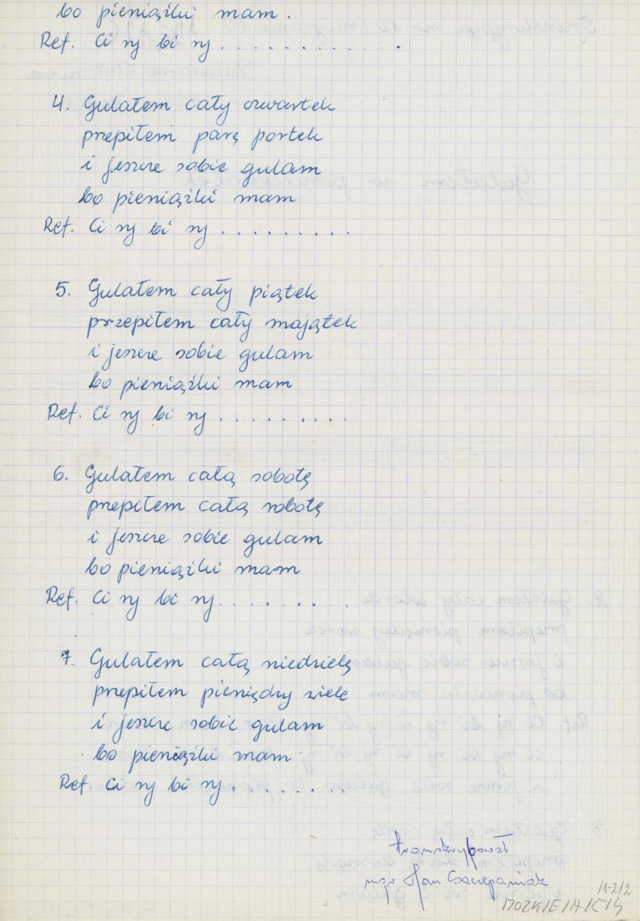 Gulałem w poniedziałek