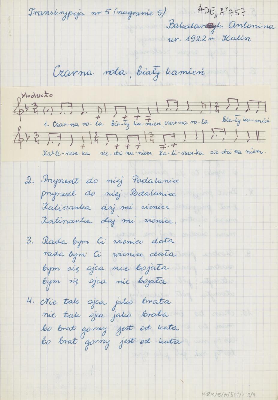 Czarna rola biały kamień