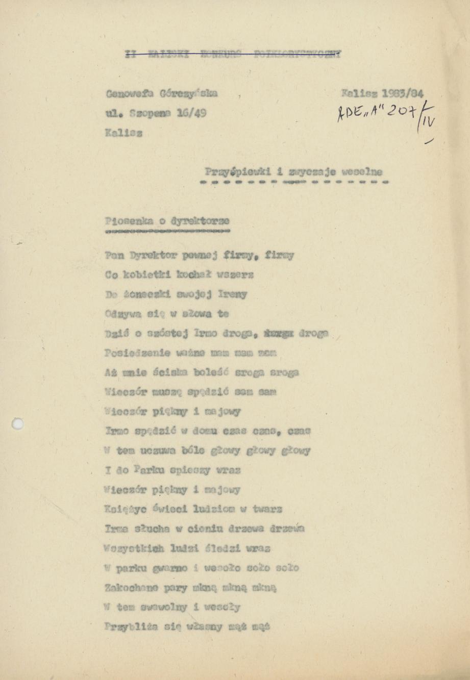 Przyśpiewki i zwyczaje weselne