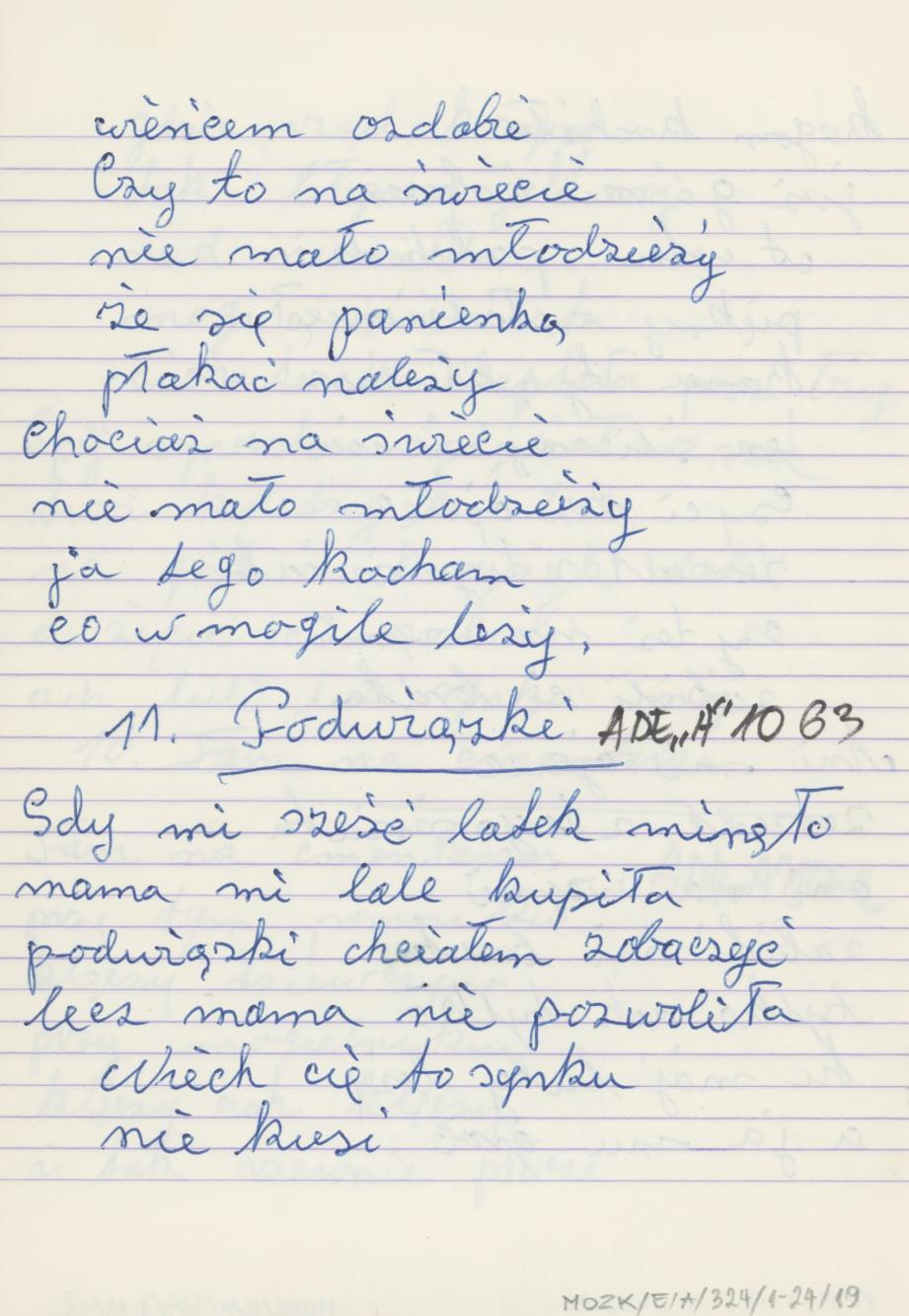 Zeszyt - Kaliskie przedwojenne piosenki, cz. II