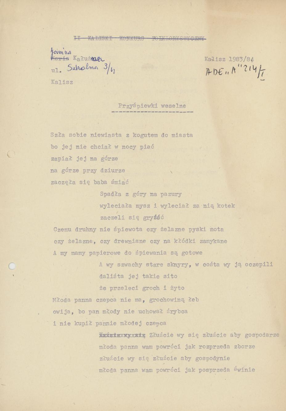 Przyśpiewki weselne