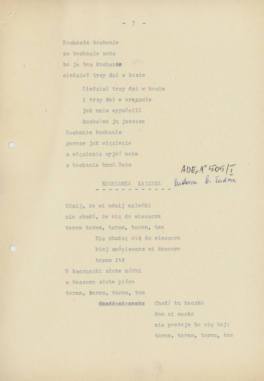 Kołysz że się kołysz (Stara Kaliska piosenka)