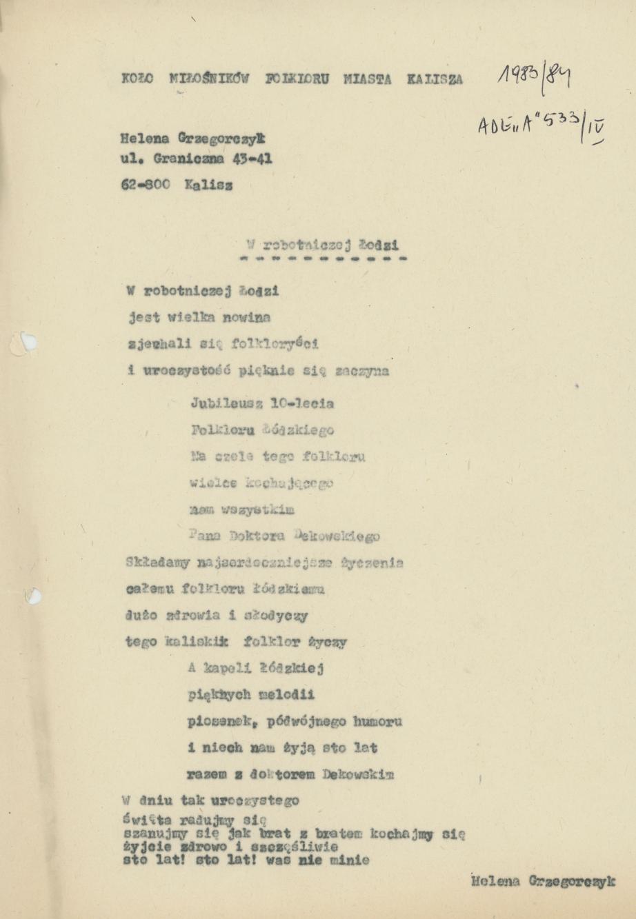 W robotniczej Łodzi