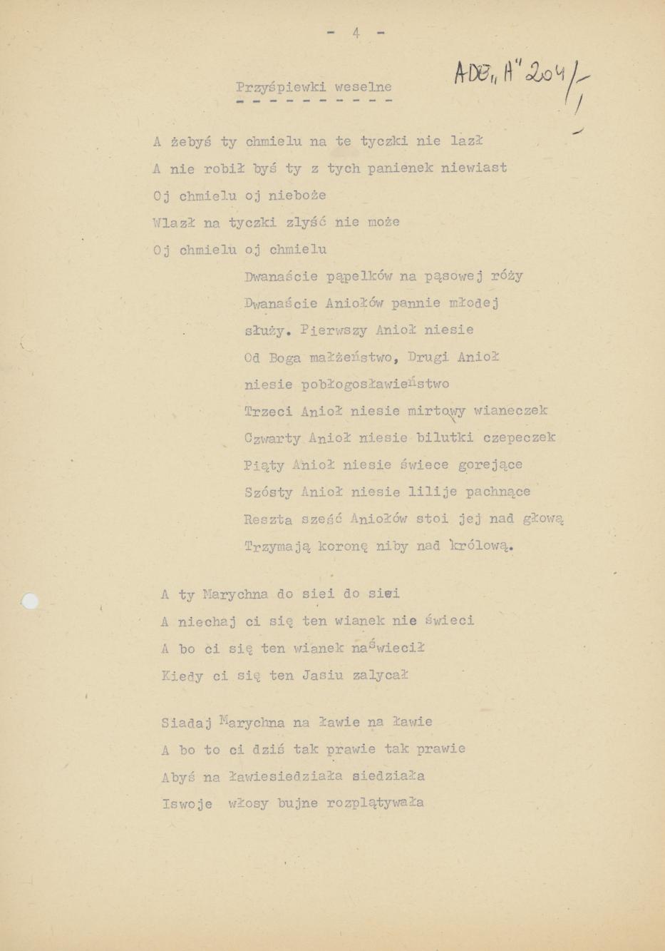 Przyśpiewki i zwyczaje weselne