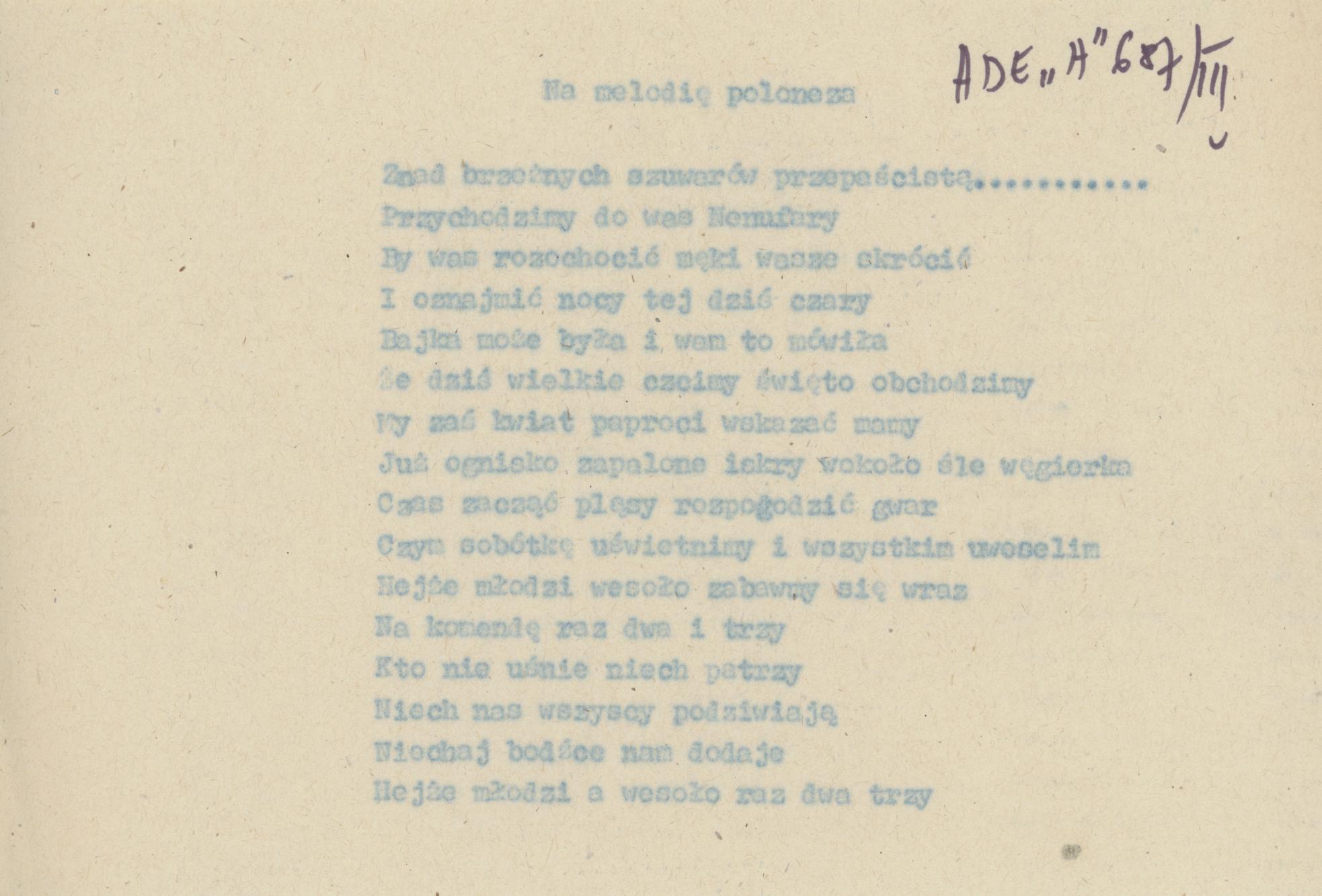 Na melodię poloneza