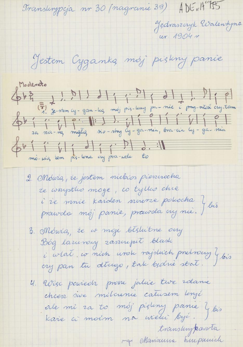 Jestem Cyganką mój piękny panie