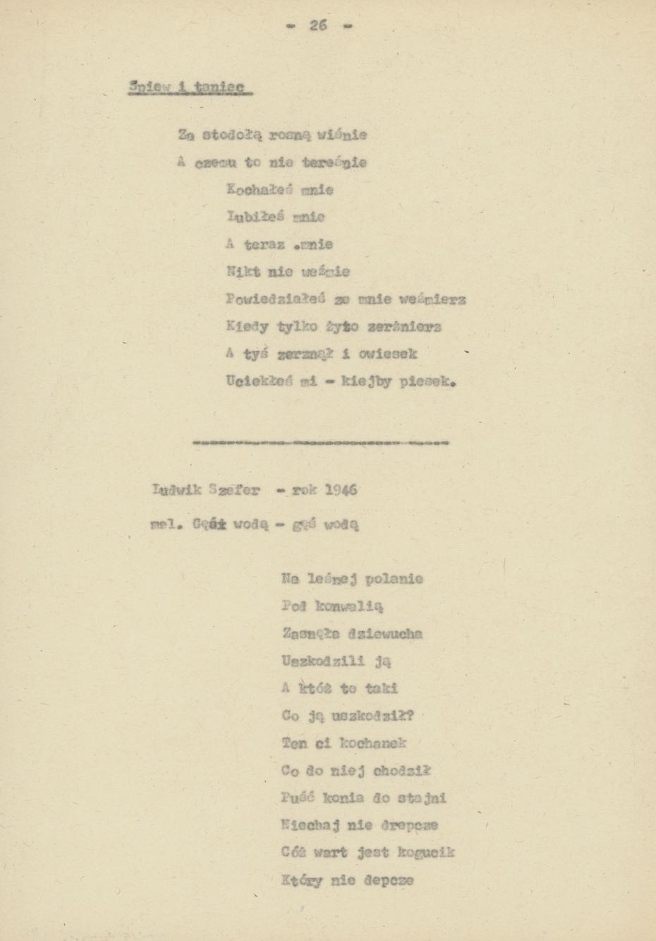 Śpiewy ludowe weselne na terenie miasta Kalisza i powiatu śpiewane, cz. 2