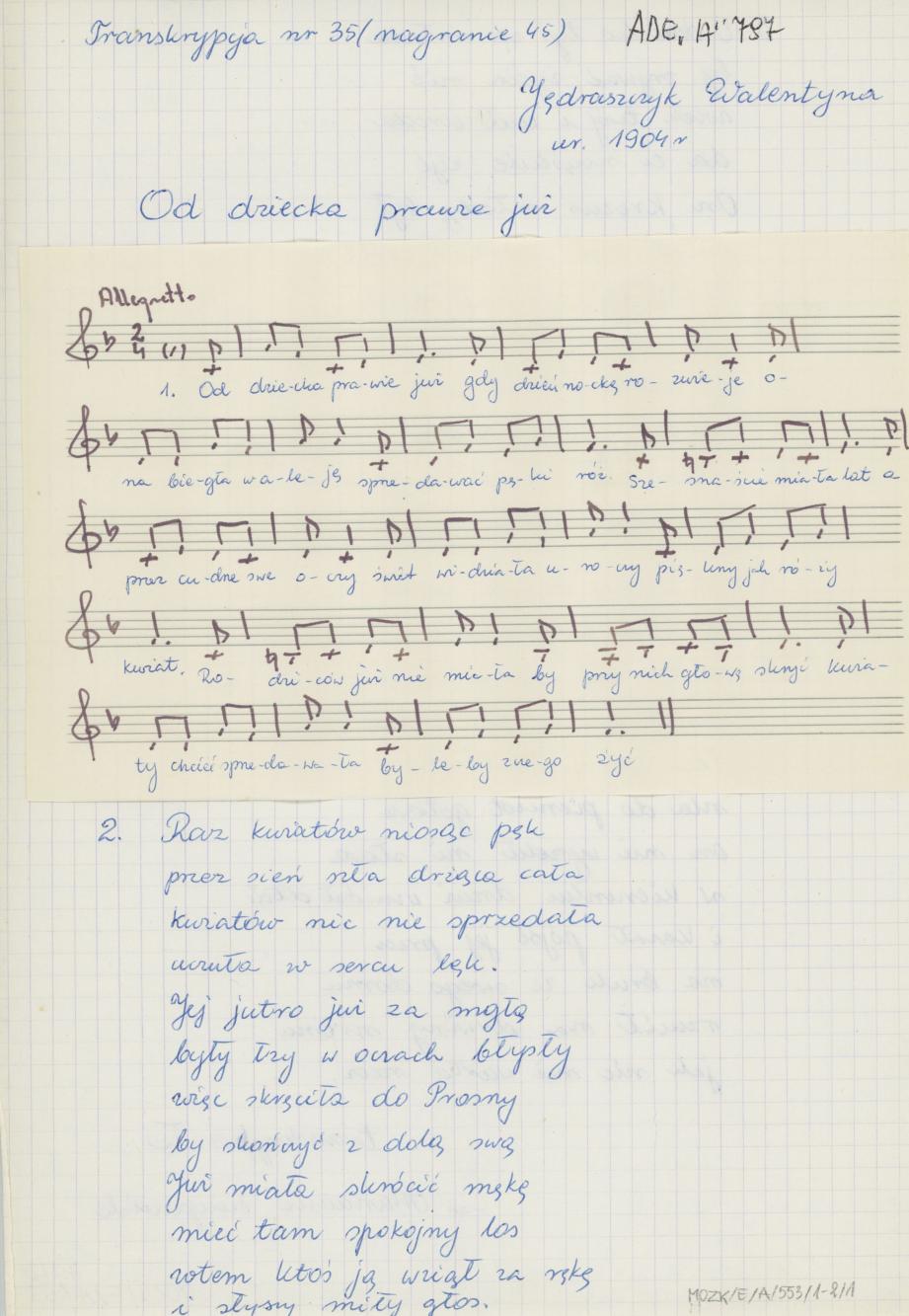 Od dziecka prawie już