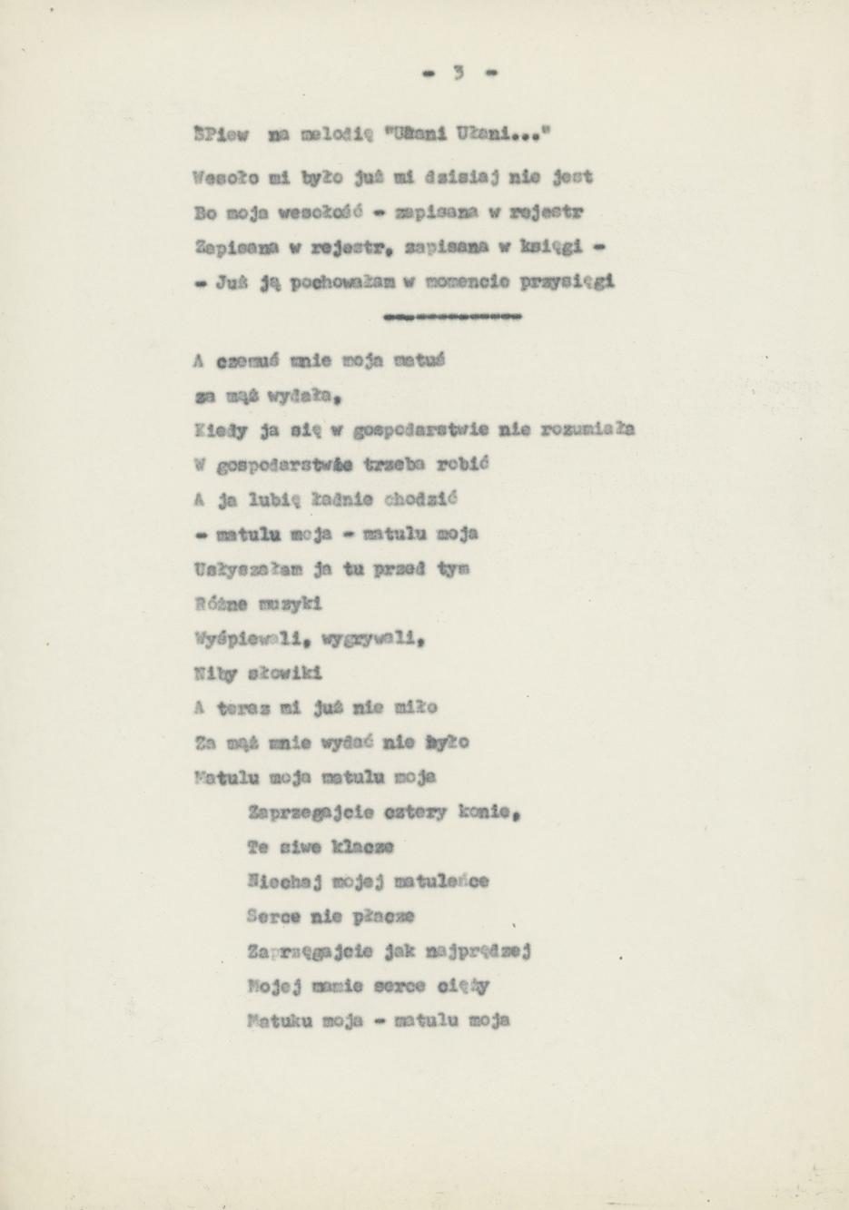 Przyśpiewki i piosenki wg nieznanego autora