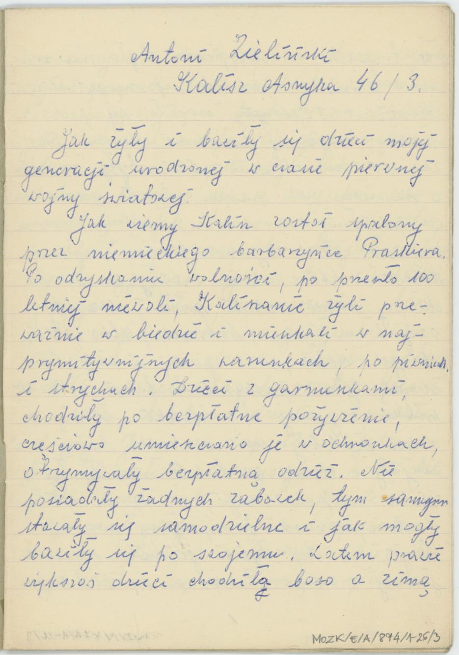 Antoni Zieliński - wspomnienia, cz. 1