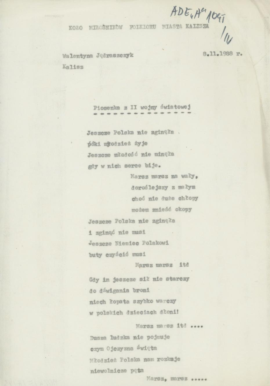 Piosenka z II wojny światowej