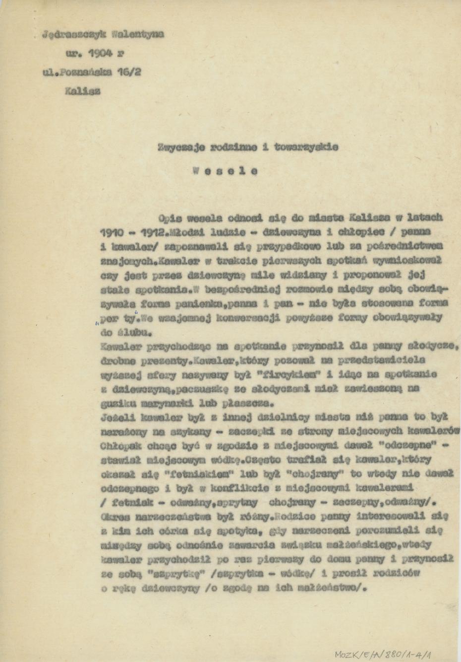 Zwyczaje rodzinne i towarzyskie - wesele