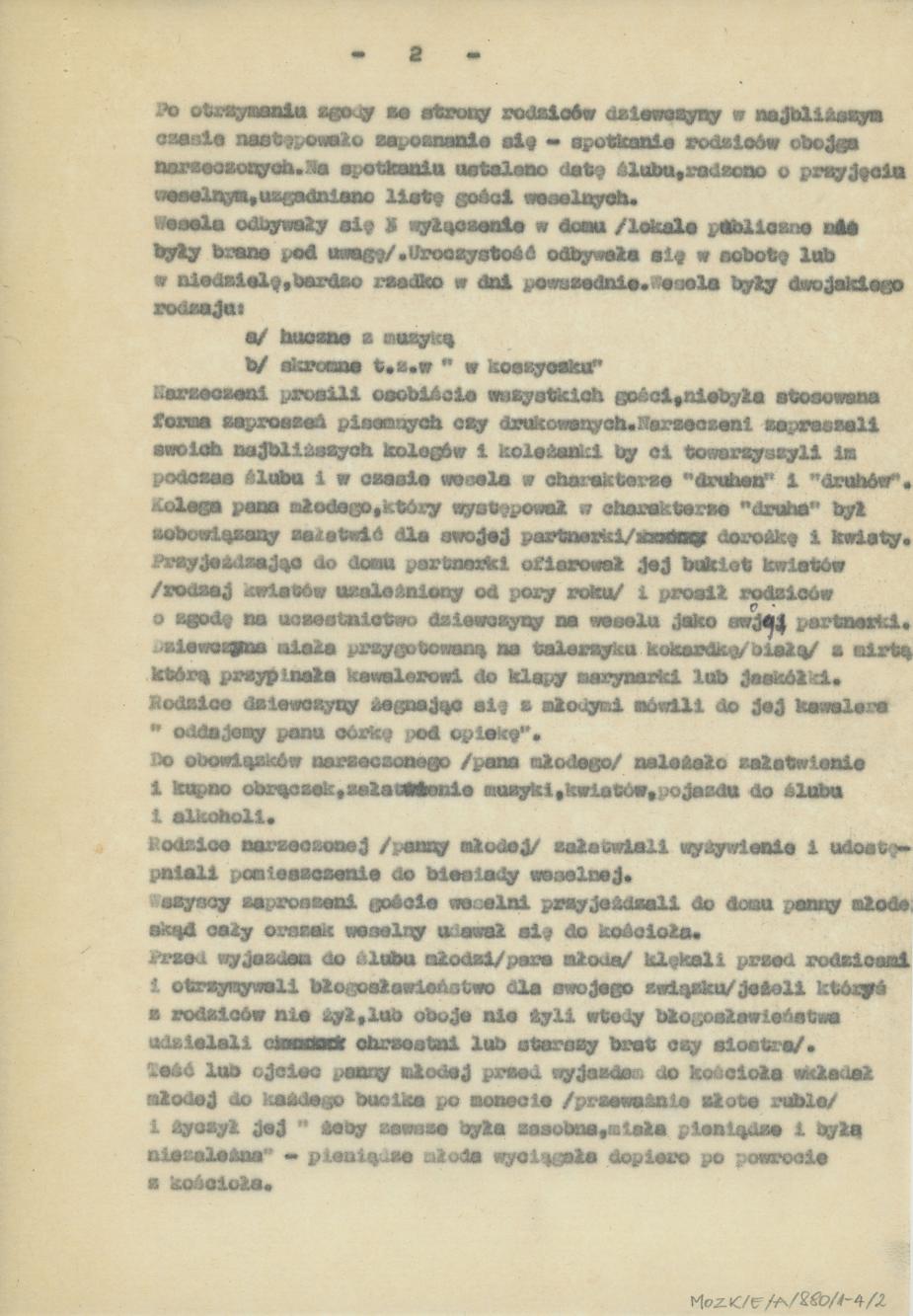 Zwyczaje rodzinne i towarzyskie - wesele