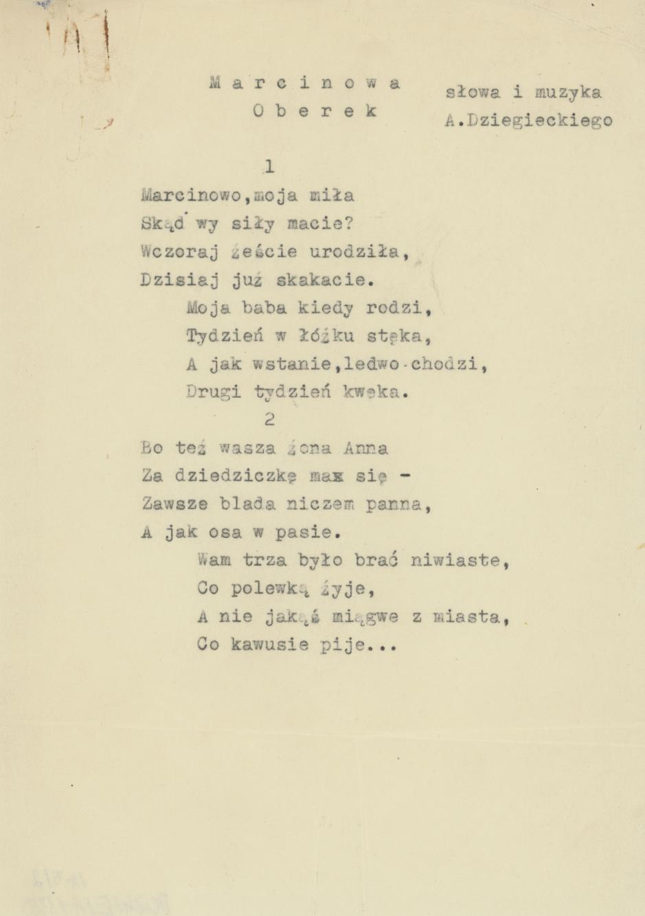 Z jednej strony jest leszczyna - piosenka ludowa