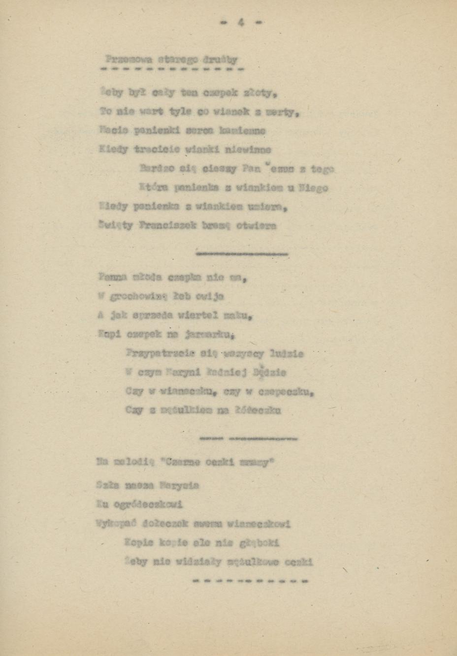 Przyśpiewki i piosenki wg nieznanego autora