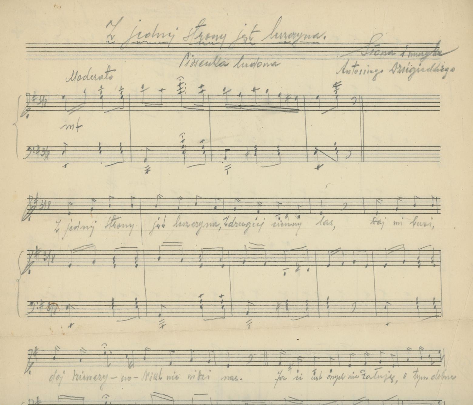 Z jednej strony jest leszczyna - piosenka ludowa