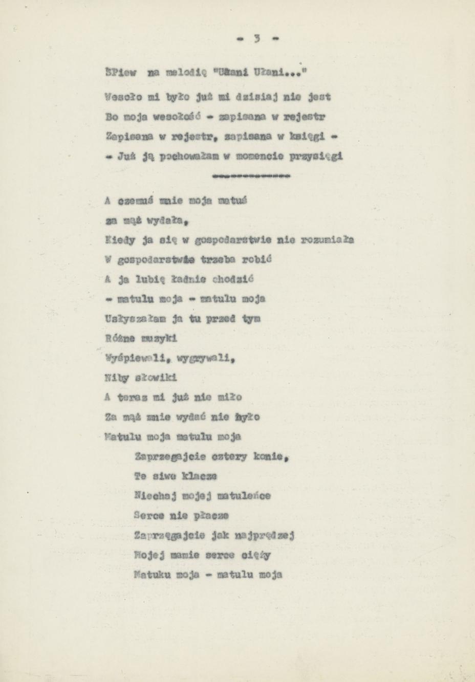 Przyśpiewki i piosenki wg nieznanego autora