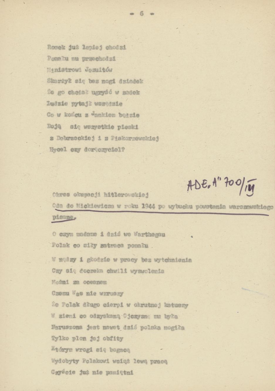 Okres okupacji hitlerowskiej