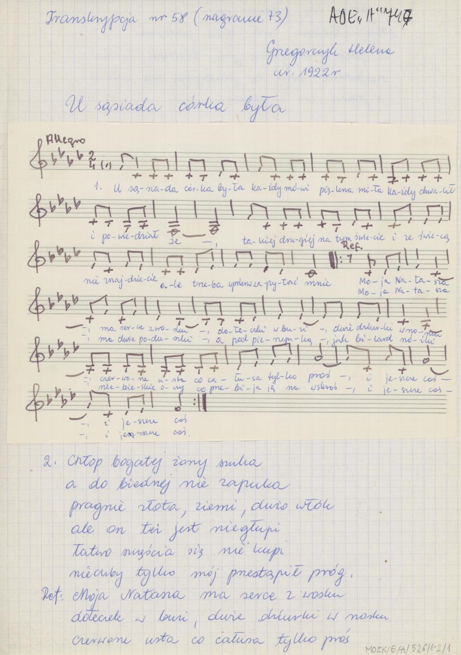 U sąsiada córka była