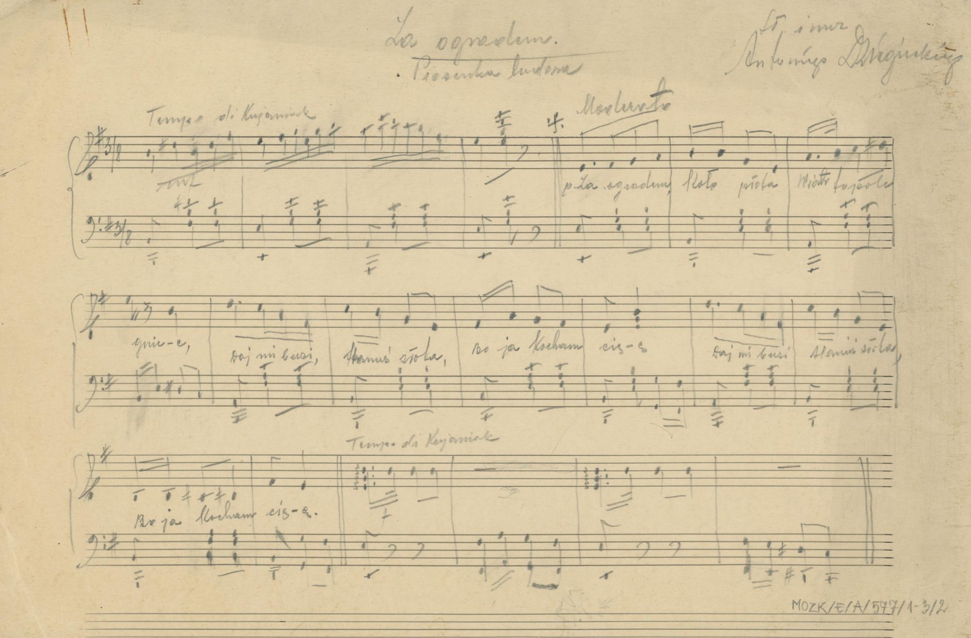 Za ogrodem - piosenka ludowa