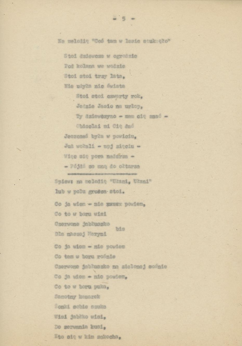 Przyśpiewki i piosenki wg nieznanego autora