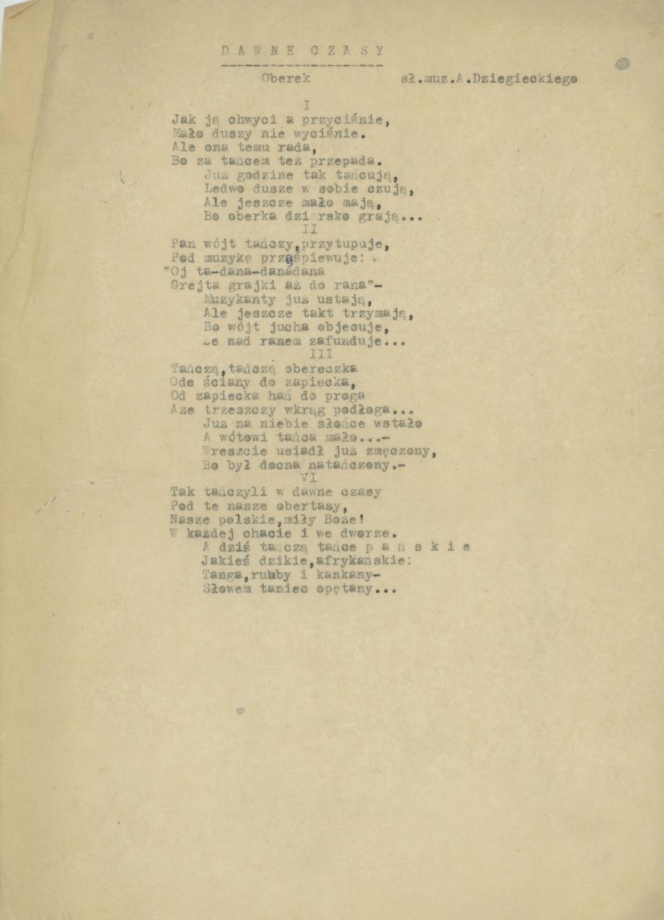 Dawne czasy - oberek