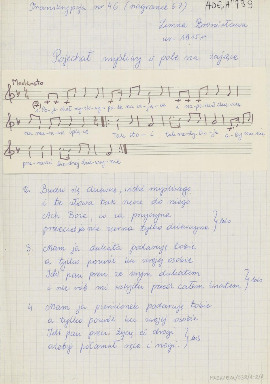 Pojechał myśliwy w pole na zające