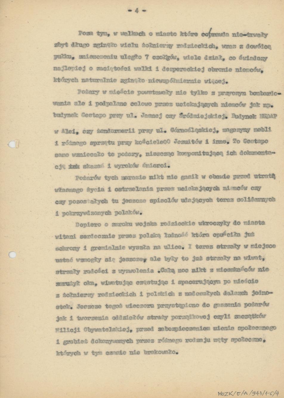 Wspomnienia z wyzwolenia Miasta Kalisza w r. 1945
