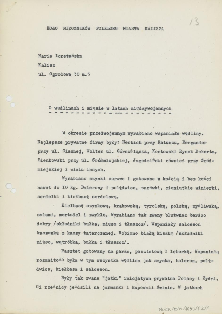 O wędlinach i mięsie w latach międzywojennych