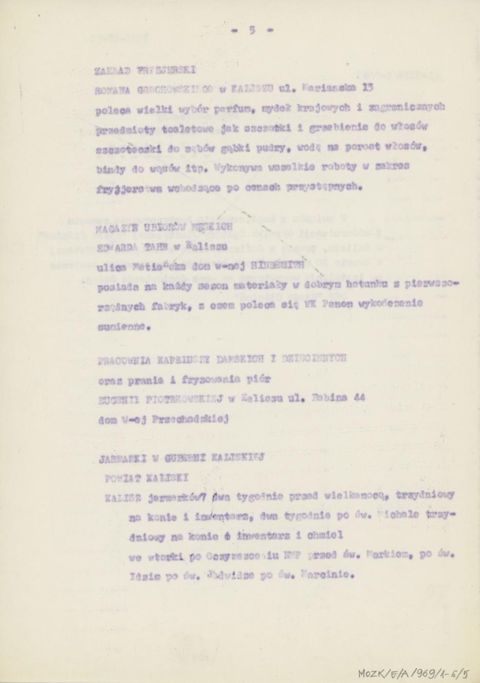 Ogłoszenia kaliskie