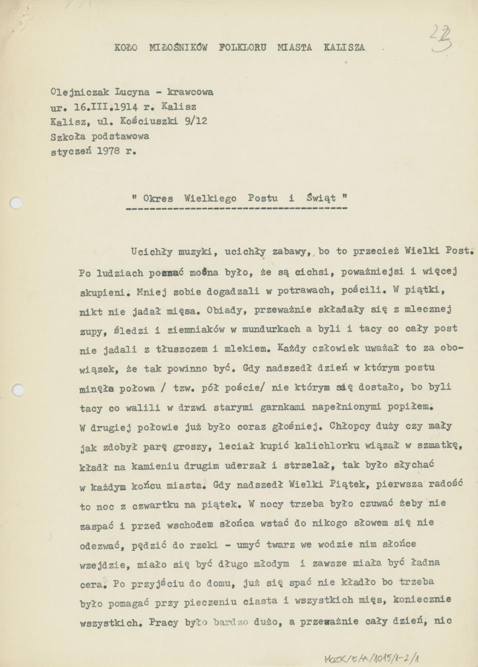 Okres Wielkiego Postu i Świąt