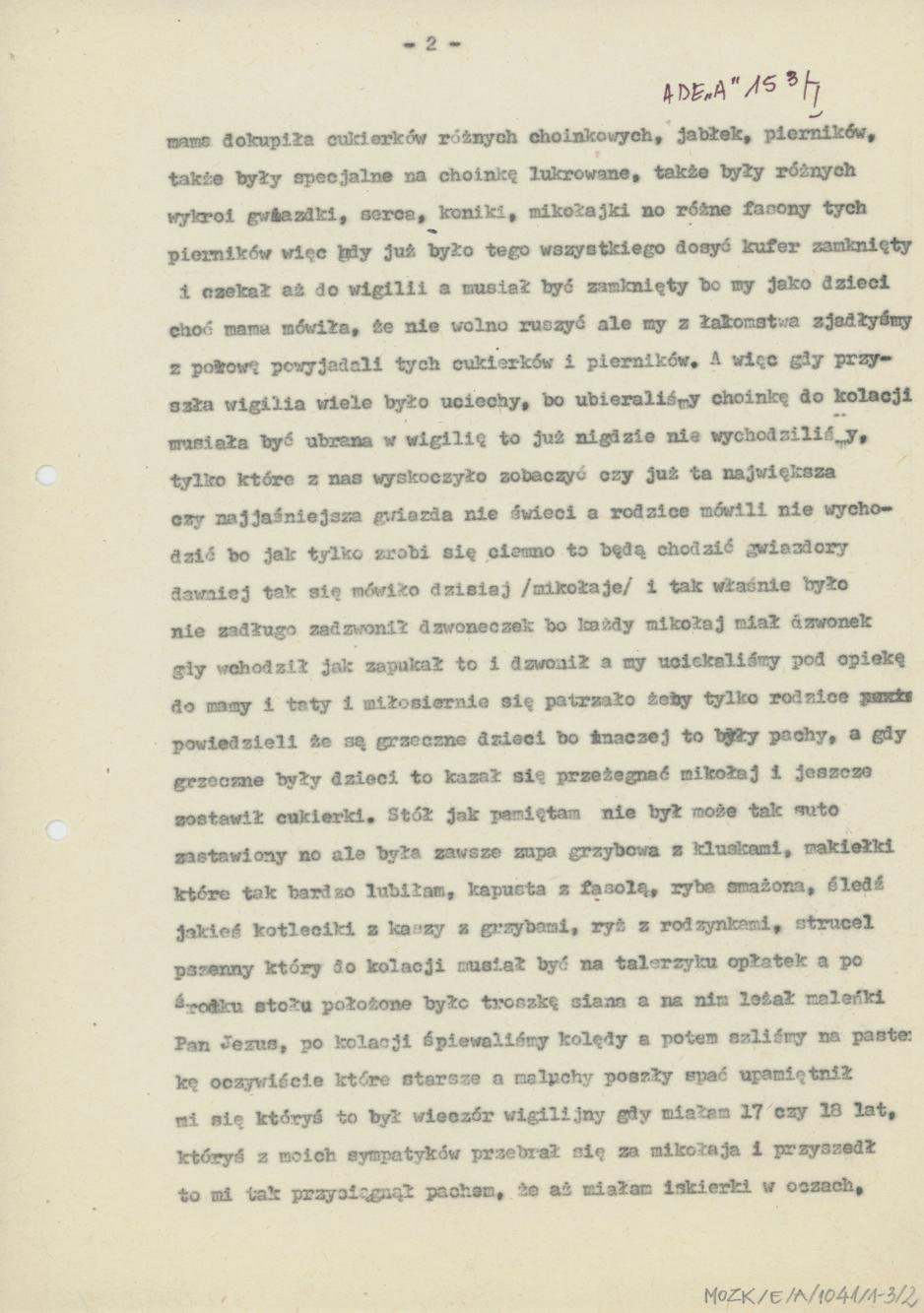 Wigilia u mej mamy z młodych lat