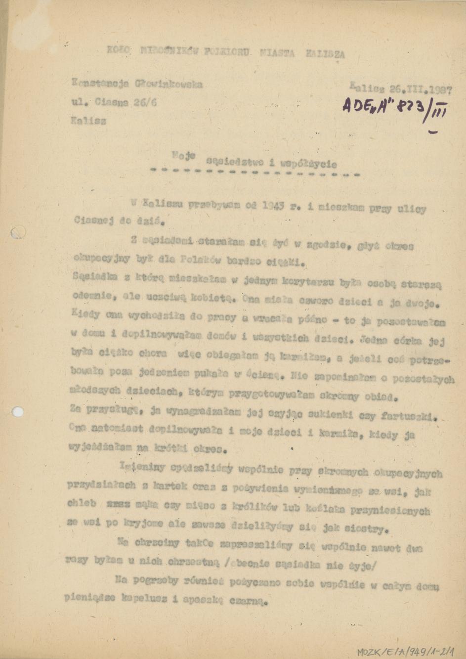 Moje sąsiedztwo i współżycie