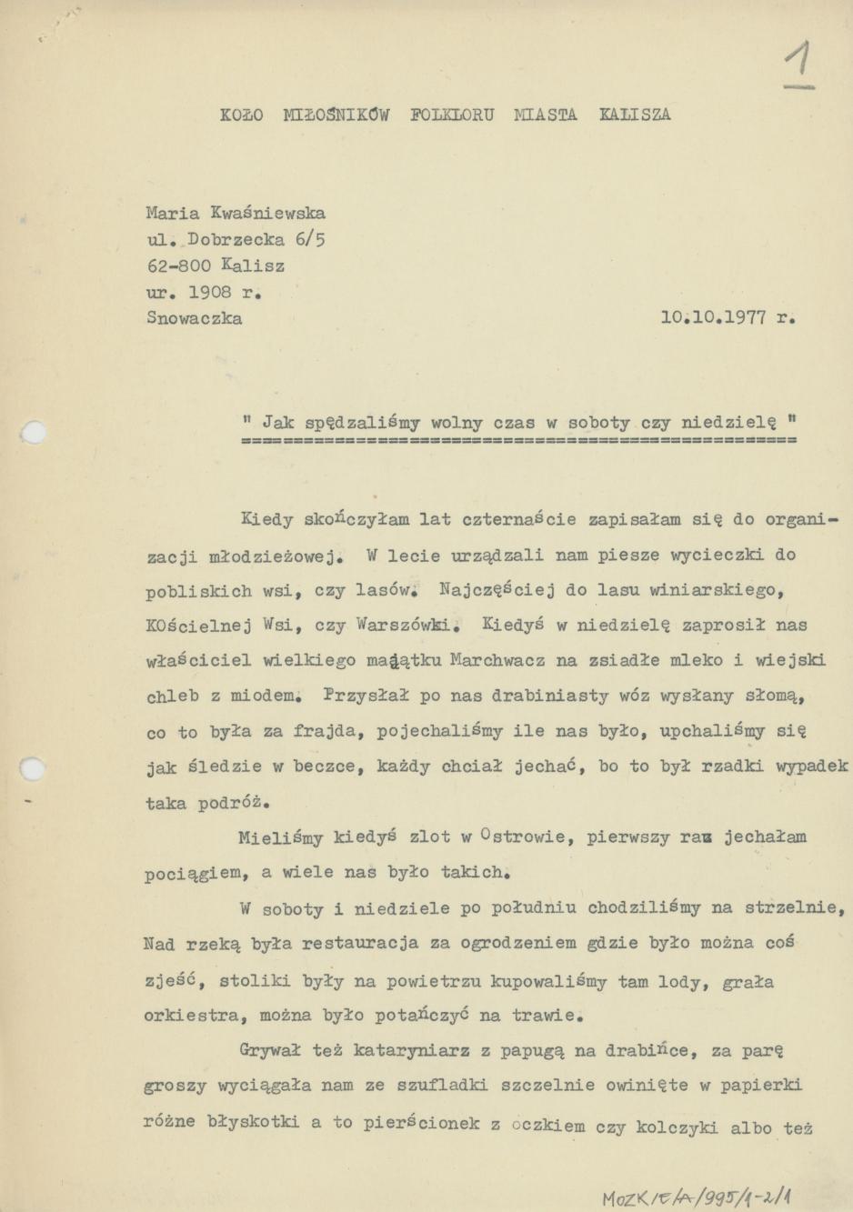 Jak spędzaliśmy wolny czas w soboty czy niedzielę