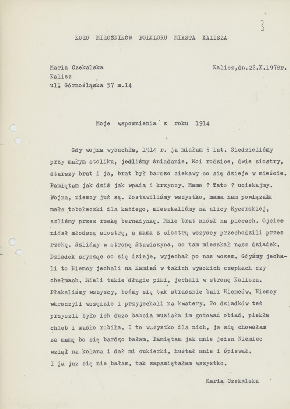 Moje wspomnienia z roku 1914