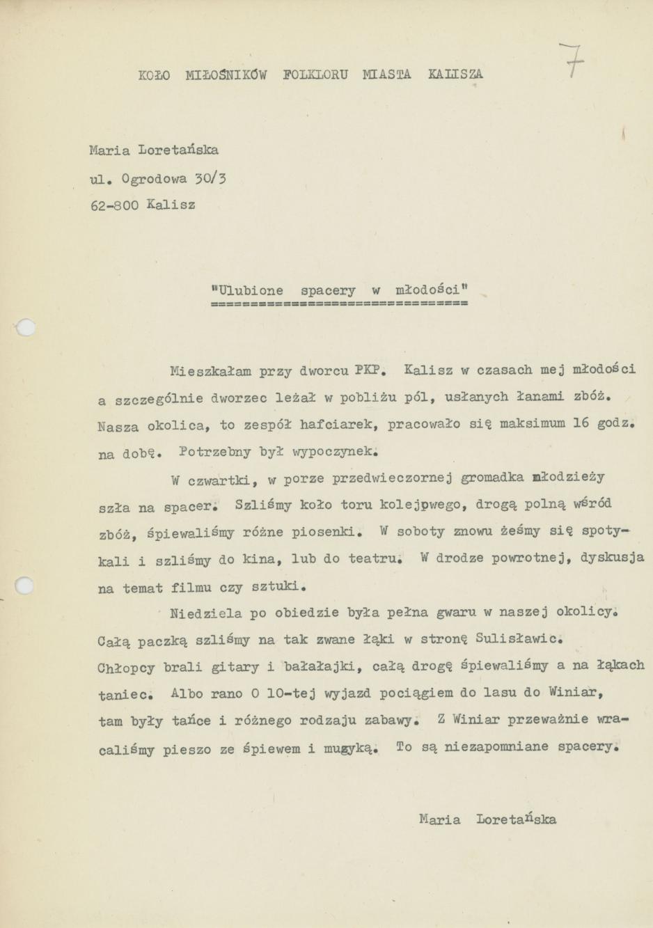 Ulubione spacery w młodości